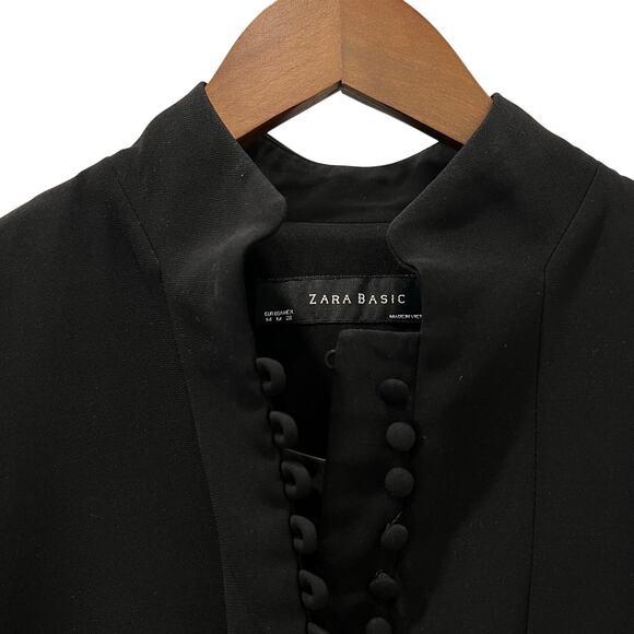 Zara Basic  Black Blazer Jacket Multiple Button Size Medium Careerwear - Picture 3 of 11